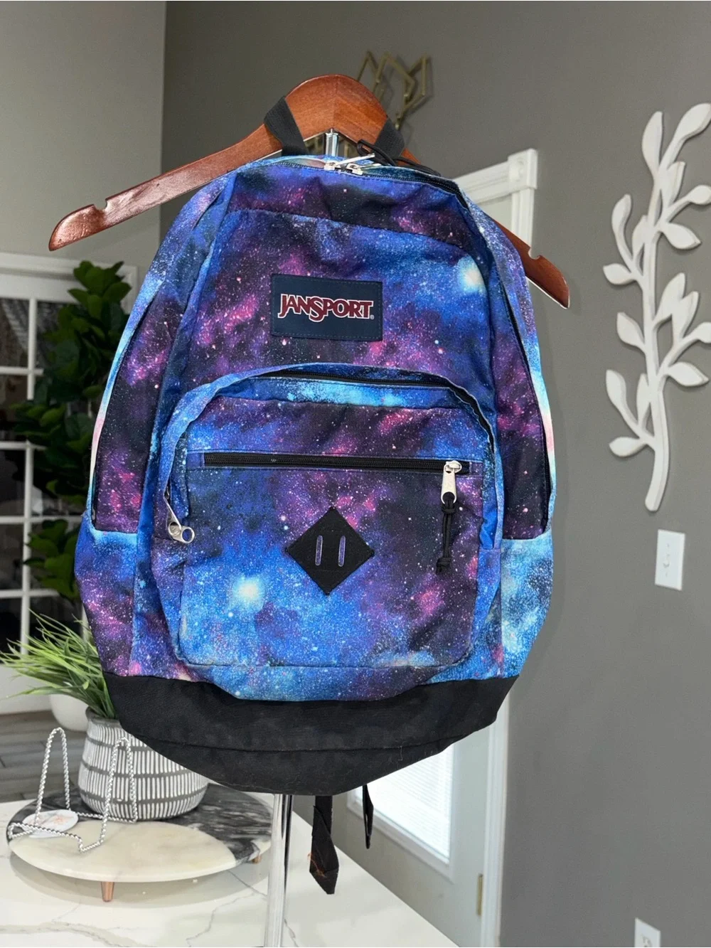 JanSport Galaxy Print Backpack in Blue and Purple